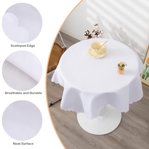 36x36 Inch White Tablecloth - Wrinkle Resistant for Parties & Weddings