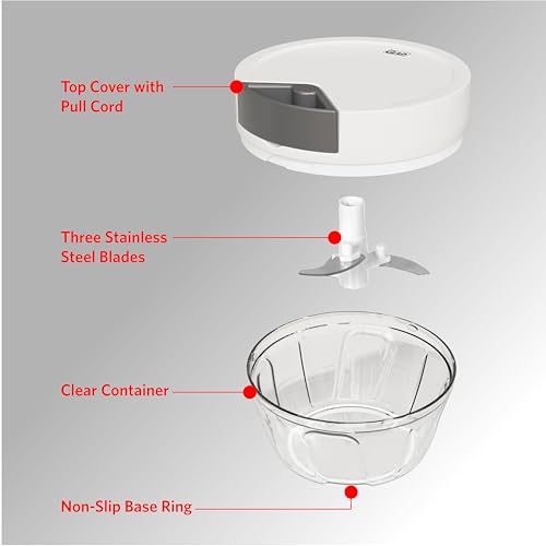 Glad Manual Pull Vegetable Chopper - Handheld Food Processor 13.5oz