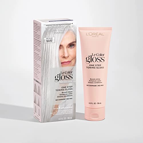 L'Oreal Paris Le Color Gloss One Step Toning Hair Gloss Kit - Silver White, 4 Fl Oz