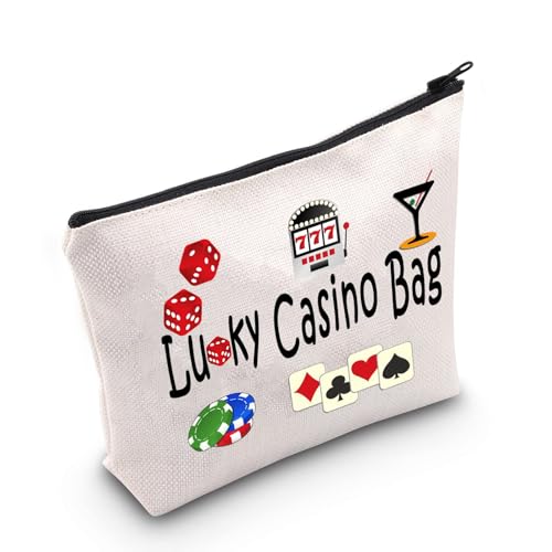 TSOTMO Casino Gamble Zipper Pouch - Gambling Gift & Poker Chips Bag