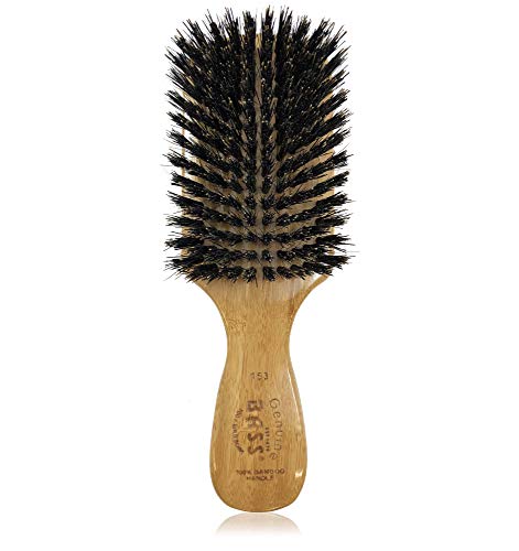 Bass Classic Men's Club Hair Brush, 100% Wild Boar Bristle & Bamboo Handle