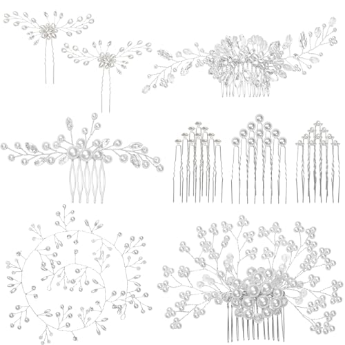 36-Piece Bridal Hair Accessories Set with Pearl and Rhinestone Hair Pins