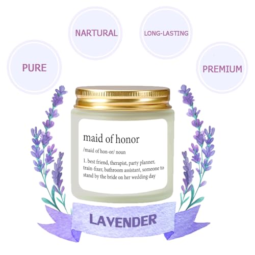 Lavender Scented Candle for Maid of Honor – 4oz Soy Wax Gift