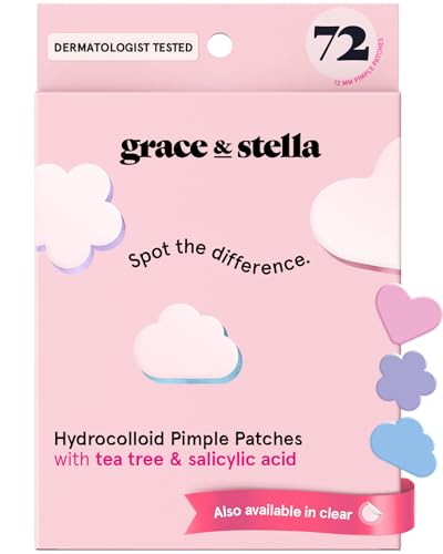 grace & stella Hydrocolloid Acne Patches - 72 Count Pimple Stickers