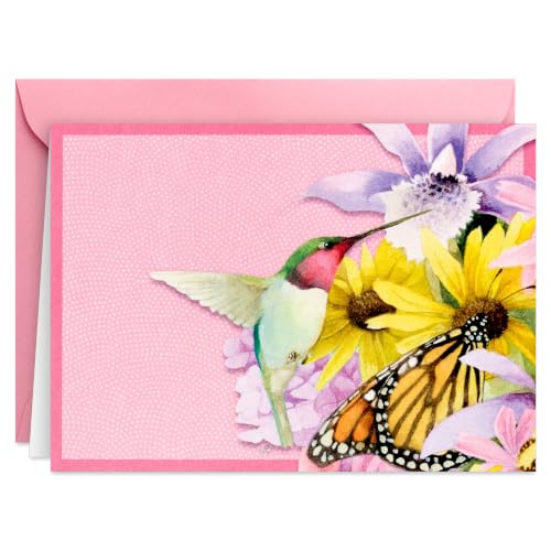 Hallmark Blank Notecards, 20-Pack with Butterfly & Hummingbird Design