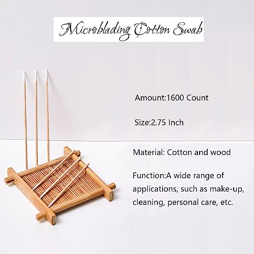 100 Count Pack 16 x 2.75in Pointed Cotton Swabs for Microblading & Precision Cleaning