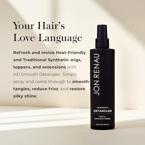 Jon Renau HD Smooth Detangler, Leave In Detangler Spray for Synthetic Wigs and Hair Extensions, Frizz Reducing Detangling Spray for Synthetic Hair, Wig Care Products, 8.5 oz