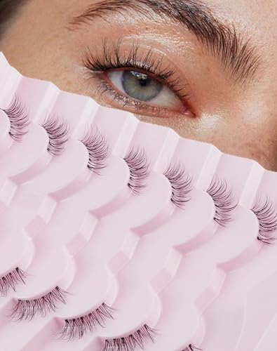 Easeful Half Lashes Natural Corner Eyelashes Wispy Look 3/4-01 (8-13mm)
