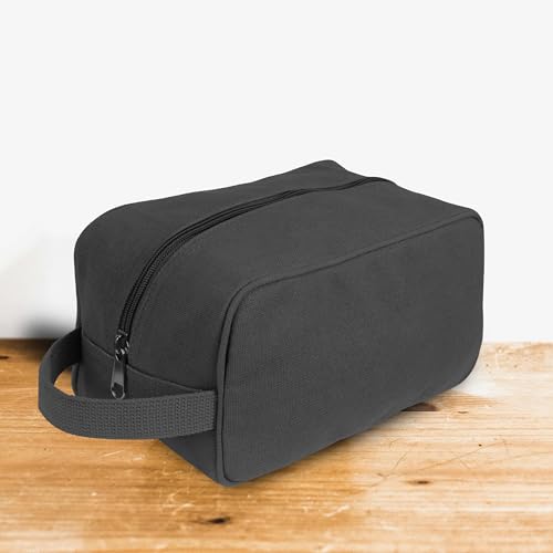 Rothco Heavyweight Canvas Travel Dopp Kit Charcoal Grey Toiletry Organizer