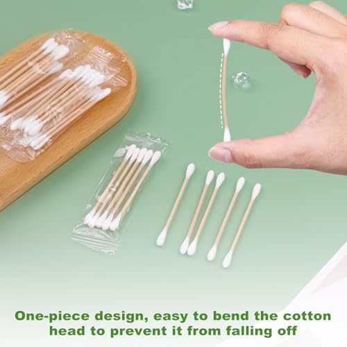 Organic Bamboo Cotton Swabs - Individually Wrapped Travel Q-Tips (5-Pack)