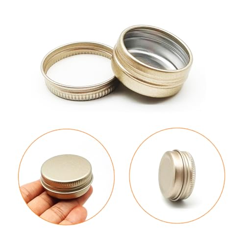 24 Pack 10ml Aluminum Cosmetic Tin Jars with Screw Lids & Accessories