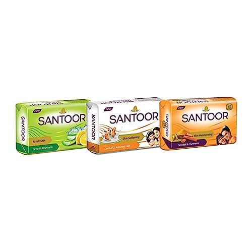 Santoor Sandal & Turmeric Soap - 4 Pack (125g Each)
