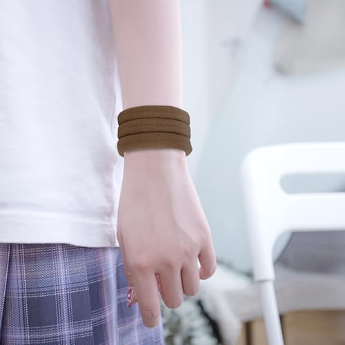 Qarwayoc No Damage Brown Hair Ties for Thick Hair - 50PCS