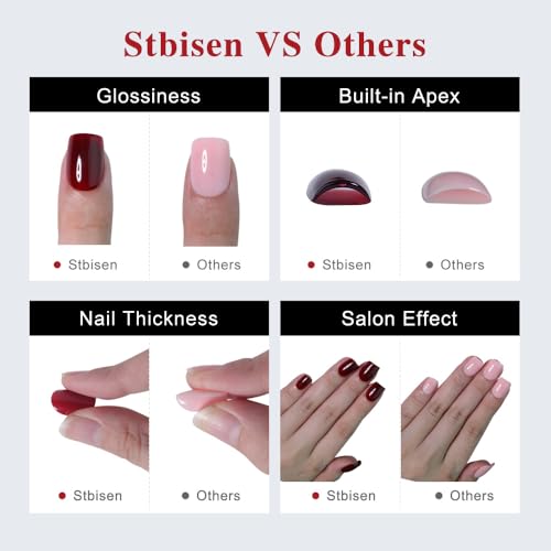 Pink Short Square Press On Nails with Gold Accent - 30 Pcs