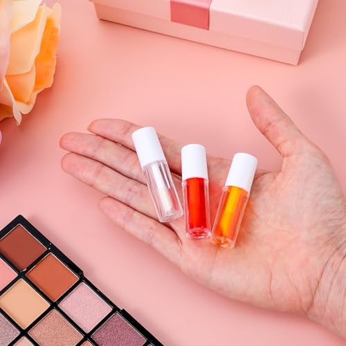 10PCS Mini Clear Lip Gloss Tubes - Refillable 1.2ml Containers for DIY Cosmetics