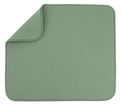 S&T INC. Microfiber Dish Drying Mat - 16" x 18", Sage Green