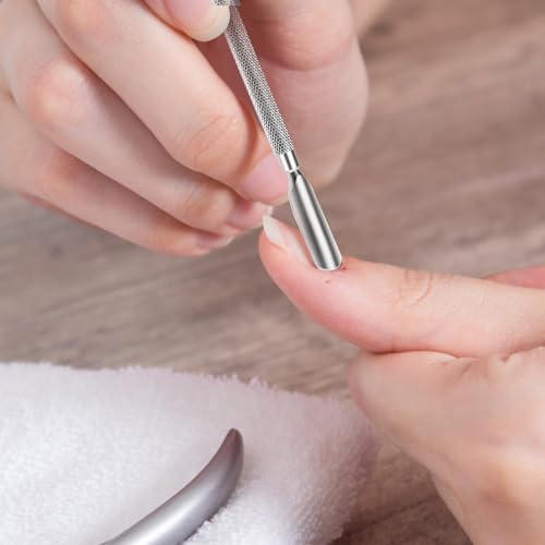 Dual-Ended Stainless Steel Cuticle Pusher and Trimmer Tool