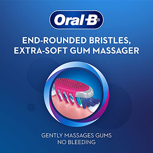 Oral-B Criss Cross Deep Clean Manual Toothbrush Set for Adults – 4 Pack with Tongue Cleaner