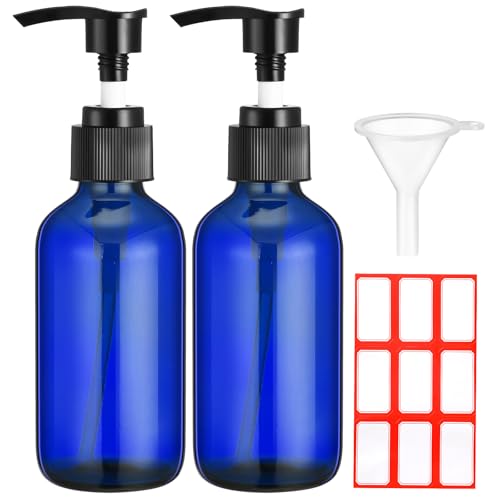 Fumete 2 Pack 4oz Glass Spray Bottles with Black Top | Refillable for Essential Oils & Travel