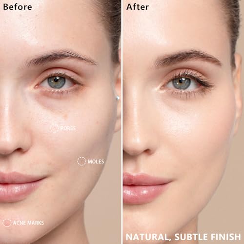 LemonSac AirBrush Silky Mist Foundation Spray with Primer & Brush - Full Coverage #2 Beige
