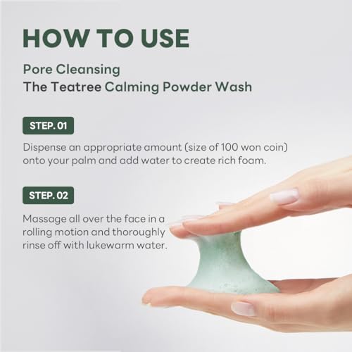 Mediheal Teatree Calming Powder Wash - Gentle Daily Facial Cleanser, 1.76 oz
