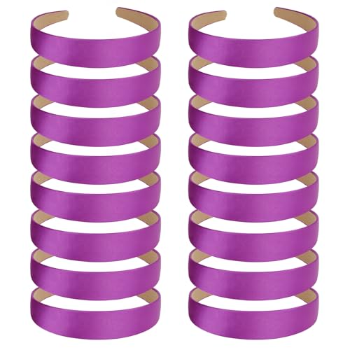Ondder 16 Pack Purple Satin Headbands for Women & Girls Non-Slip Hair Accessories - Red Variation