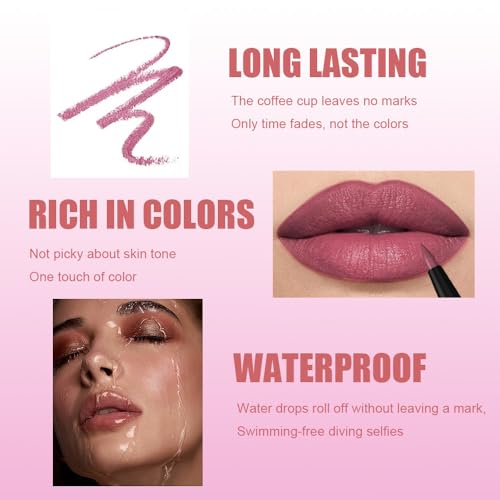 QIDSTERS Gel Lip Liner Pencil for Women, Light Purple Matte, Waterproof & Long Lasting