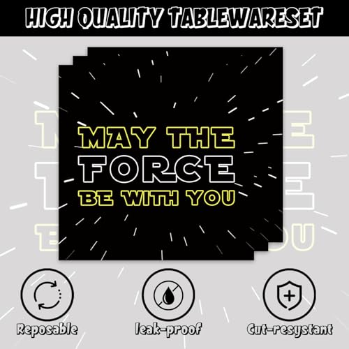 Galaxy War Birthday Party Supplies - 20 Paper Plates & Napkins