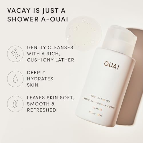 OUAI St. Barts Body Cleanser - Travel Size Hydrating Body Wash, 3 Fl Oz