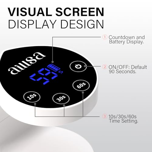 AILLSA Wireless UV LED Nail Lamp - White-001 for Gel Polish Curing