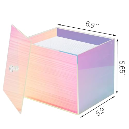 Acrylic Disposable Face Towel Holder - Rainbow Countertop Storage Box