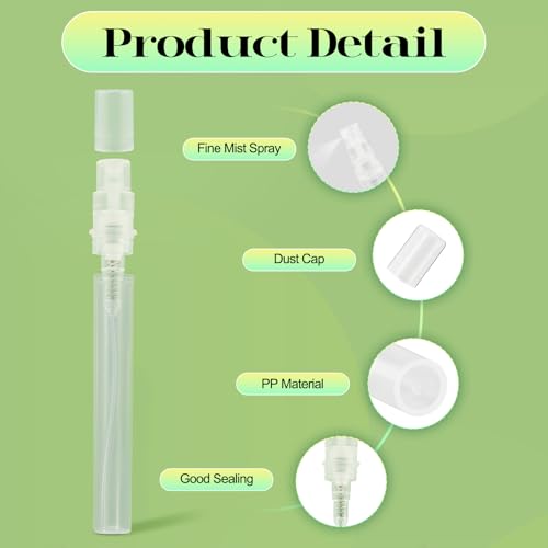 50Pcs 5ml Mini Spray Bottles - Refillable Perfume Atomizer Set with Tools