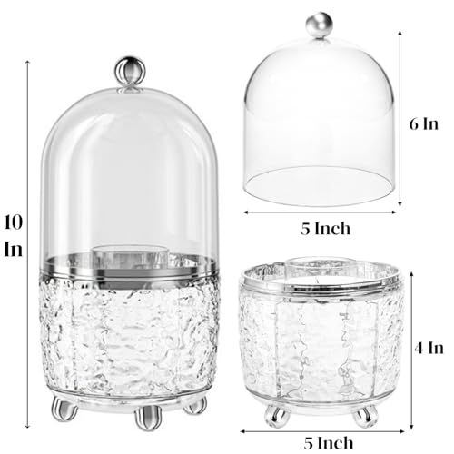 Eorbow 360° Rotating Makeup Brush Holder with Lid, Dustproof Organizer