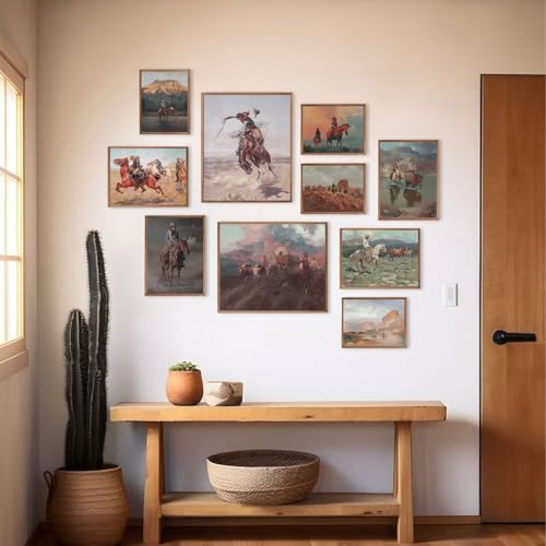 Vintage Western Cowboy Wall Art Set - Rustic Canvas Prints