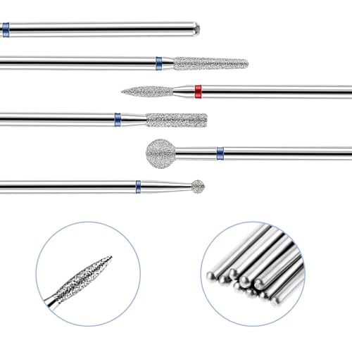 YUXIANLB Silver 10pcs Nail Drill Bits Set for Manicure & Nail Art