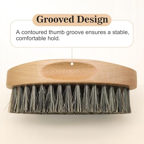 SUNBIRD Men's Boar Bristle Beard Brush - Solid Wood Grooming Tool