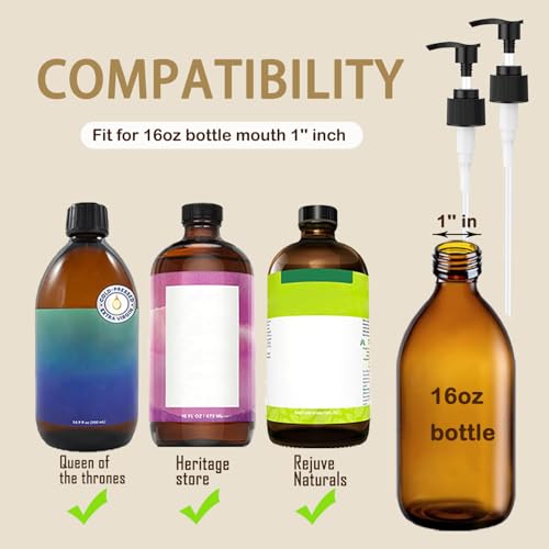 2 Pack Precision Pump Dispenser for Castor Oil & Liquids