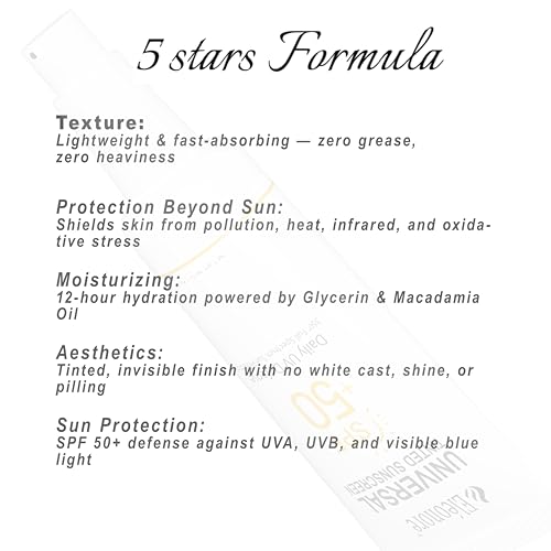 ELEONORE Tinted Face Sunscreen SPF 50 - Hydrating Moisturizer, 50ml