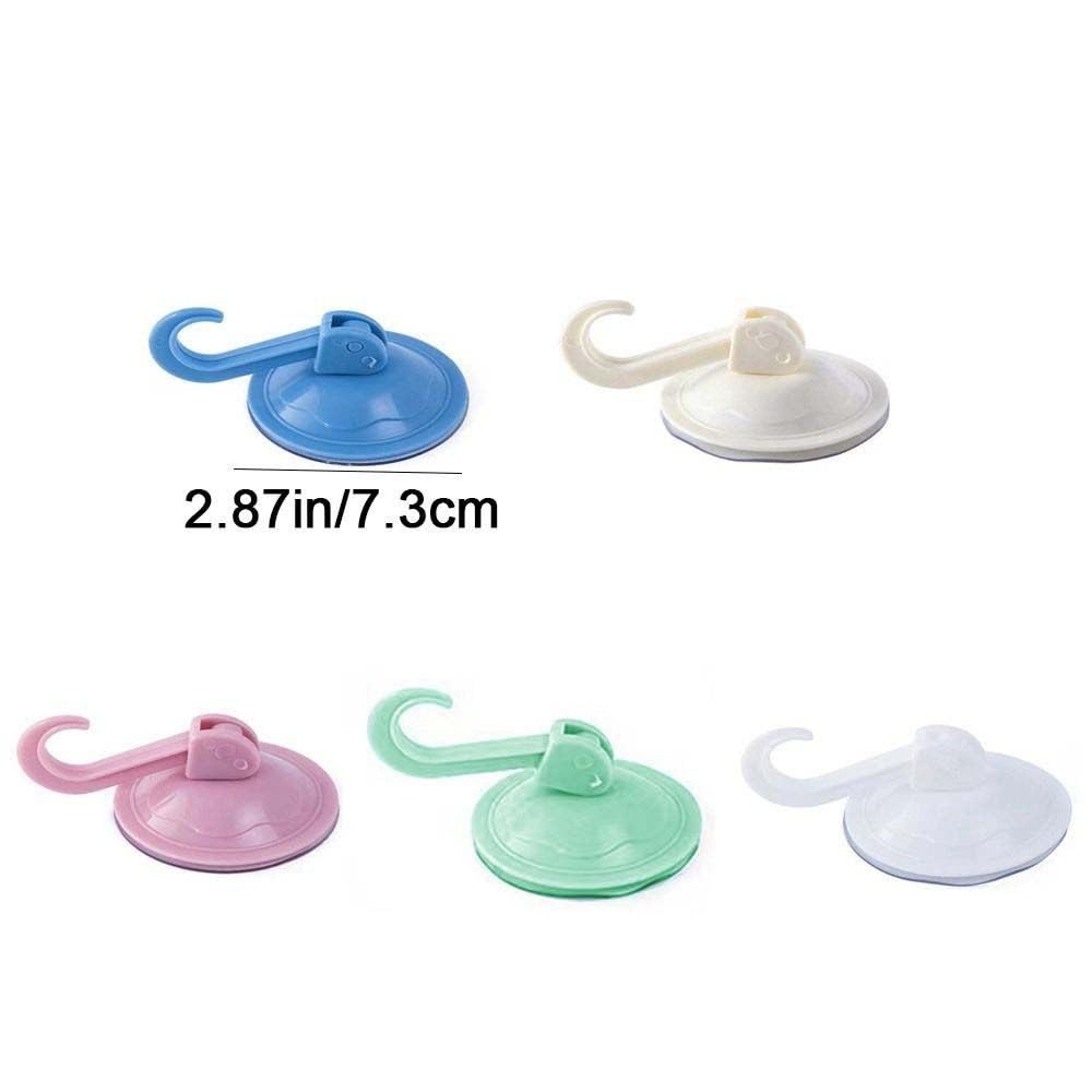 Clothe Hangers Self Adhesive Portable Punch-Free Vacuum Suction Cup Hook Multifunctional Round Towel Racks (White)