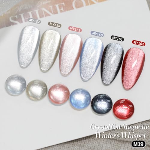Born Pretty Cat Eye Gel Nail Polish Set - 6 Color Holographic Glitter Kit