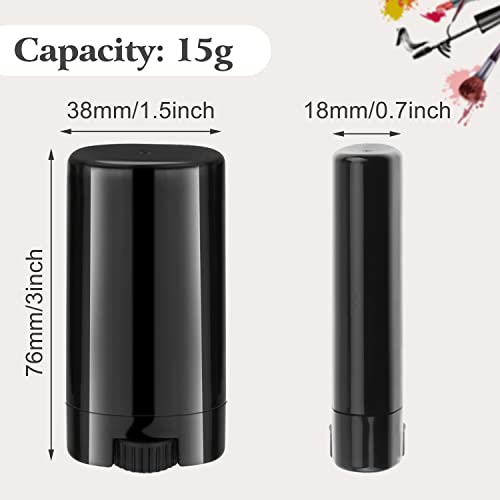 15g Plastic Oval Lip Balm Tubes - 20 Pack Cosmetic Containers
