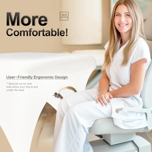 HOLITS Professional Stretchy Spa Bed Cover - White Massage Table Topper