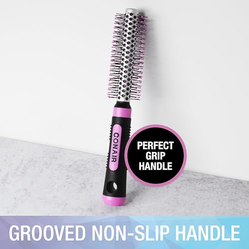 Conair Metal Round Hairbrush for Blowouts - Pink/Black