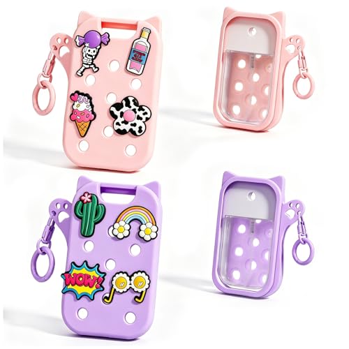Silicone Hand Sanitizer Keychain Case for Touchland Power Mist, 2-Pack