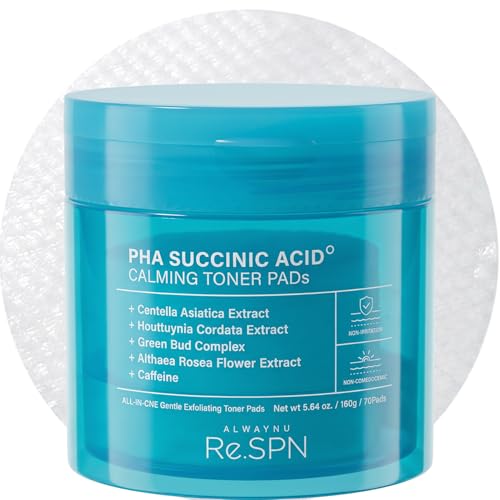 Re.SPN PHA Glass Skin Toner Pads with CICA & Succinic Acid - Vegan 70 Count