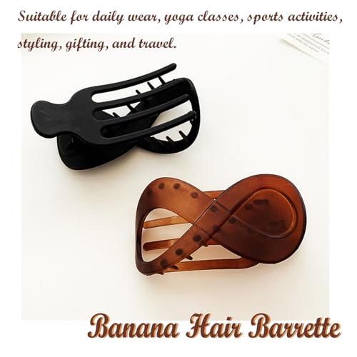 French Claw Hair Clips for Women - Strong Hold, No Slip, Matte Finish, 2 Pack