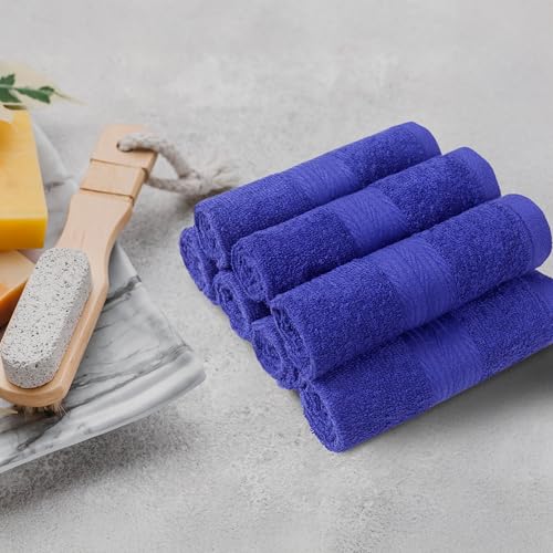 Amazon Basics Cotton Washcloths - Highly Absorbent, Navy Blue, 12-Pack