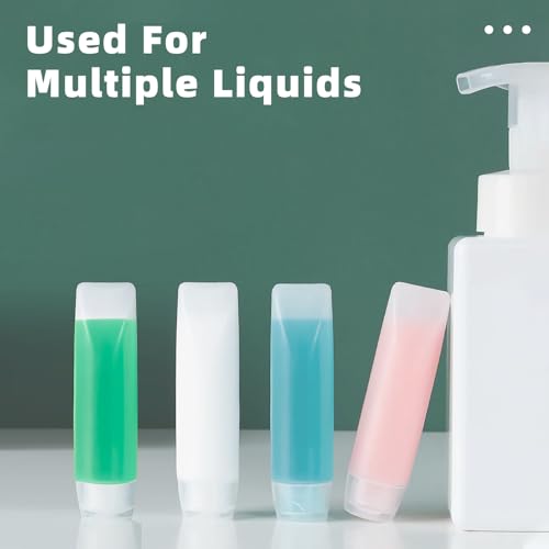 6 Pack 1 oz Travel Size Leak-Proof Toiletry Bottles with Labels