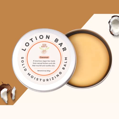 ECO ROOTS Coconut Solid Lotion Bar | Vegan Moisturizer in Tin