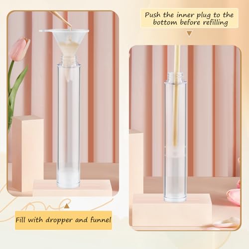15ml Clear Vacuum Lotion Pump Bottles Set of 30 with Pipettes & Funnel - Refillable Cosmetic Containers